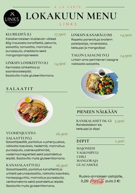 <b>Ravintola Links</b><br>Lokakuun menu